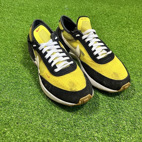Youth Size 7 Nike Running Shoes Waffle Debut Yellow "go The Extra Smile" - Picture 5 of 12
